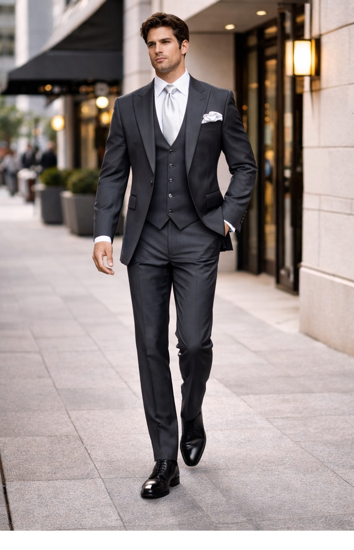 Rossi Man BOND RM1779 Slim Fit 3-Piece Black Suit â€“ Tailored Formalwear for Men