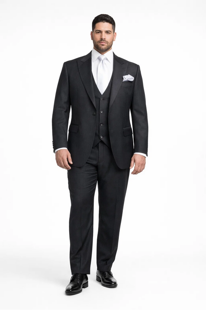 Rossi Man BOND RM1779 Slim Fit 3-Piece Black Suit â€“ Tailored Formalwear for Men