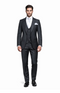 Rossi Man BOND RM1779 Slim Fit 3-Piece Black Suit â€“ Tailored Formalwear for Men