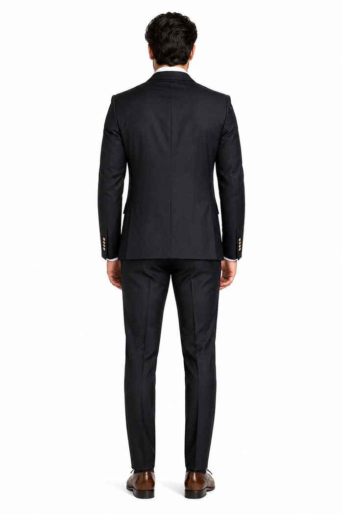 Rossi Man Double-Breasted 2-on-6 Suit â€“ Elegant Men's Formalwear with Flat Front Trousers