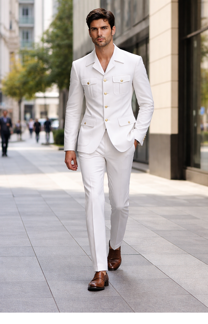 Rossi Man DUKE RM1762 Slim Fit 3-Piece White Suit â€“ Modern Formalwear for Men