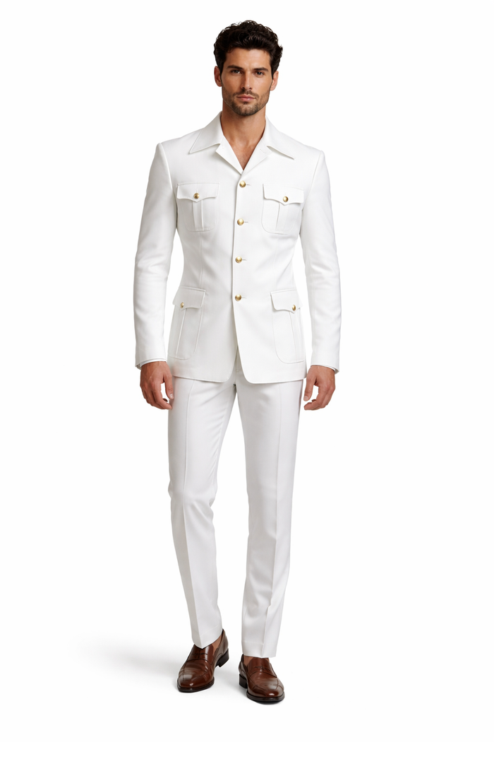 Rossi Man DUKE RM1762 Slim Fit 3-Piece White Suit â€“ Modern Formalwear for Men