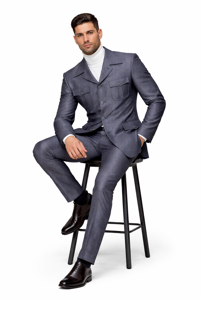 Rossi Man DUKE RM1767 â€“ Slim Fit Steel Grey 3-Piece Suit for Men | Elegant Formalwear