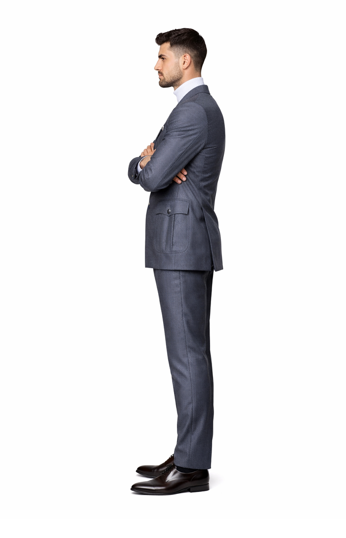 Rossi Man DUKE RM1767 â€“ Slim Fit Steel Grey 3-Piece Suit for Men | Elegant Formalwear