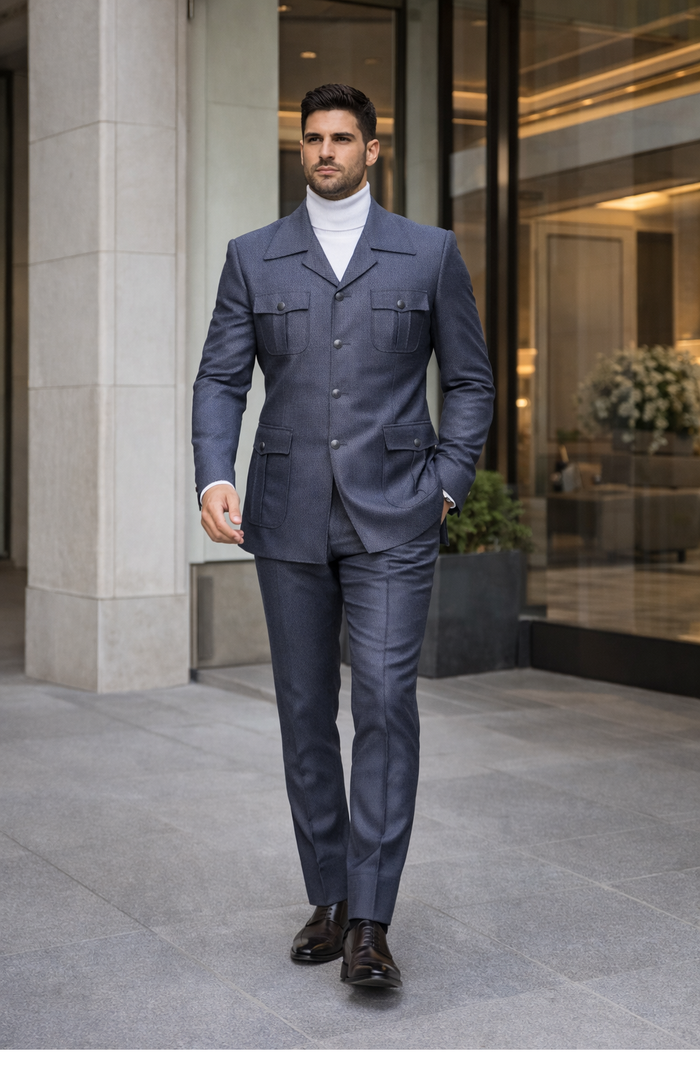Rossi Man DUKE RM1767 â€“ Slim Fit Steel Grey 3-Piece Suit for Men | Elegant Formalwear