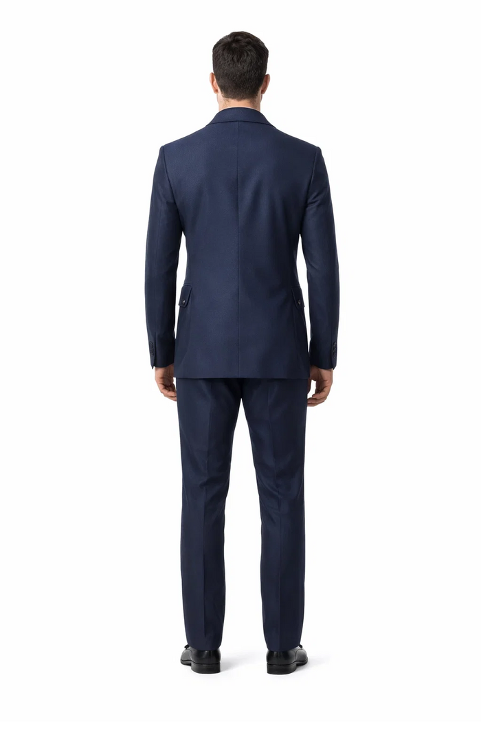 Rossi Man DUKE RM1768 â€“ Slim Fit Navy 3-Piece Suit for Men | Stylish Formalwear