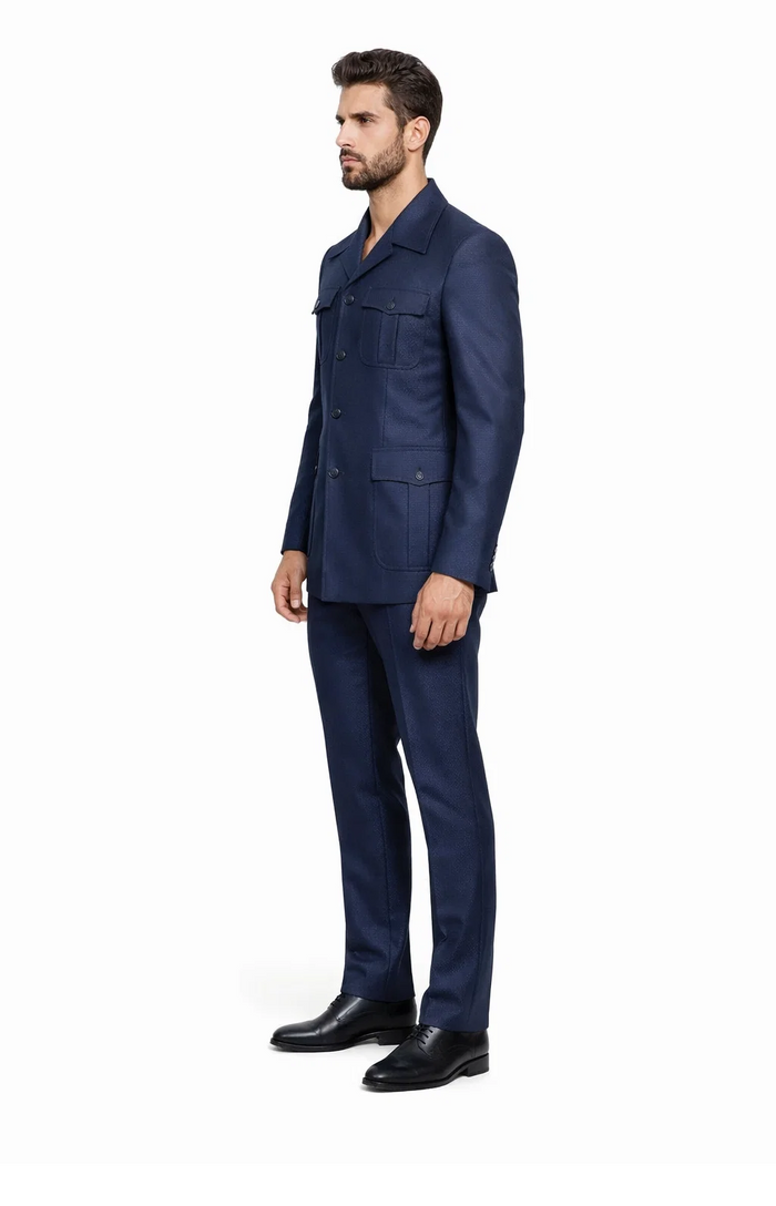 Rossi Man DUKE RM1768 â€“ Slim Fit Navy 3-Piece Suit for Men | Stylish Formalwear