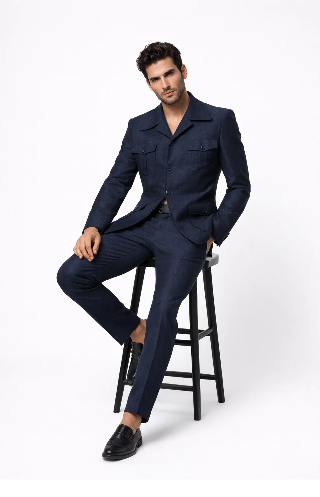 Rossi Man DUKE RM1768 â€“ Slim Fit Navy 3-Piece Suit for Men | Stylish Formalwear