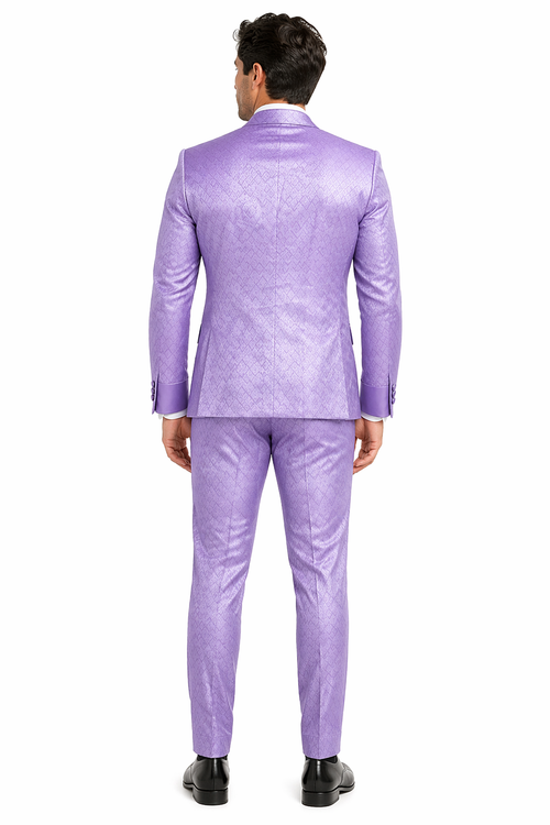 Rossi Man FORD RM1914 â€“ Men's 3-Piece Slim Fit Suit in Purple | Timeless Modern Formalwear