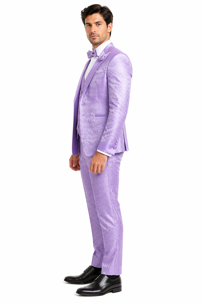 Rossi Man FORD RM1914 â€“ Men's 3-Piece Slim Fit Suit in Purple | Timeless Modern Formalwear