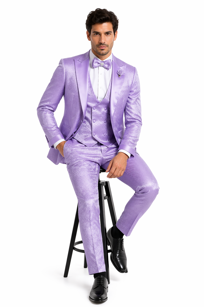 Rossi Man FORD RM1914 â€“ Men's 3-Piece Slim Fit Suit in Purple | Timeless Modern Formalwear