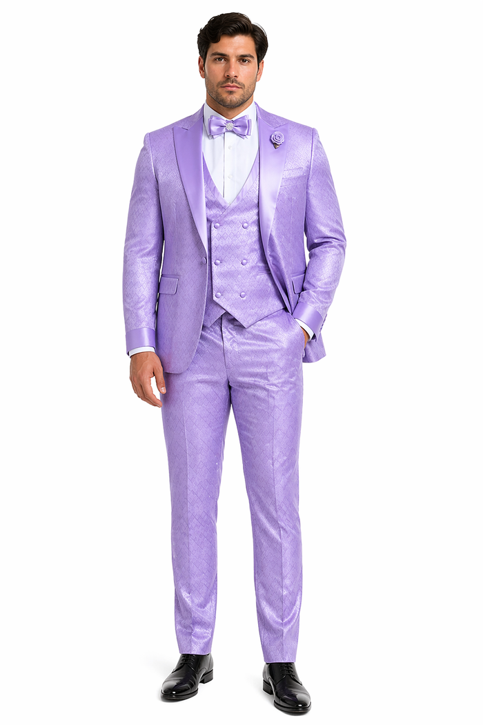 Rossi Man FORD RM1914 â€“ Men's 3-Piece Slim Fit Suit in Purple | Timeless Modern Formalwear