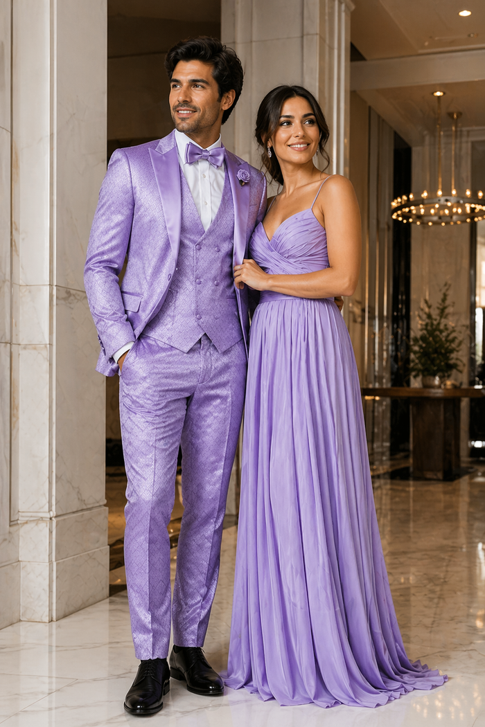 Rossi Man FORD RM1914 â€“ Men's 3-Piece Slim Fit Suit in Purple | Timeless Modern Formalwear