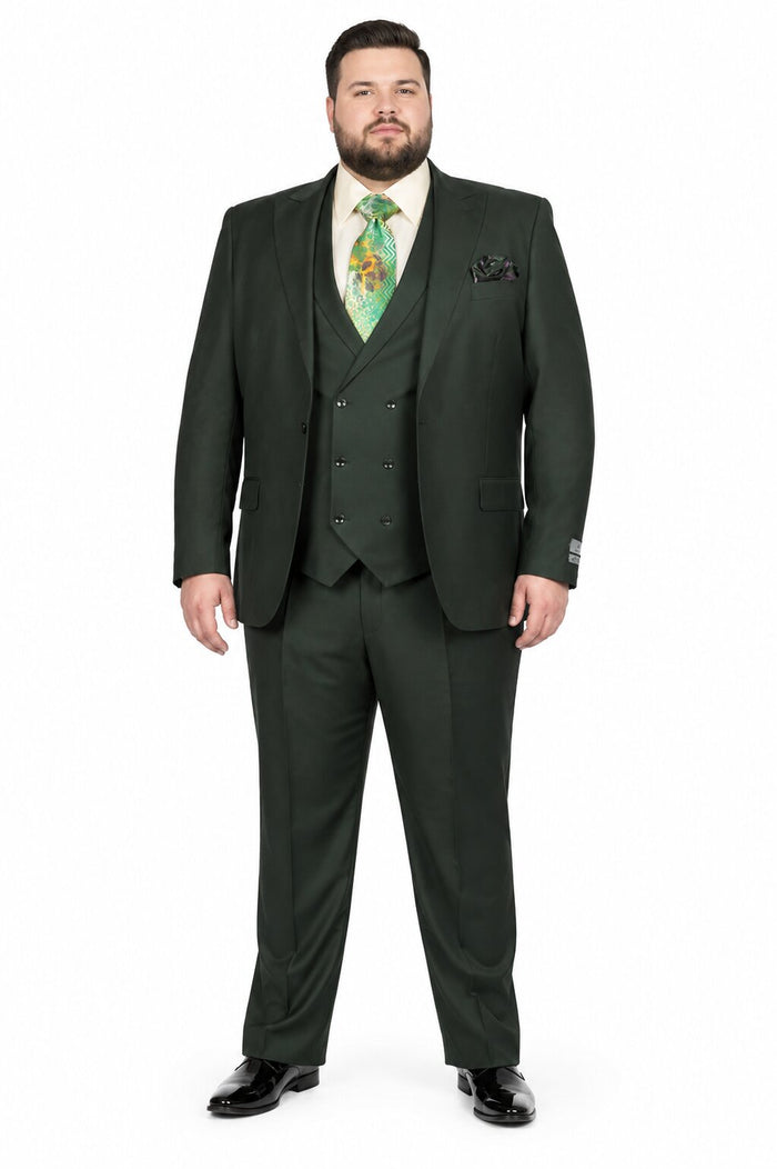 Rossi Man ELI RM117 - Classic 3-Piece Mens Suit in Hunter Green