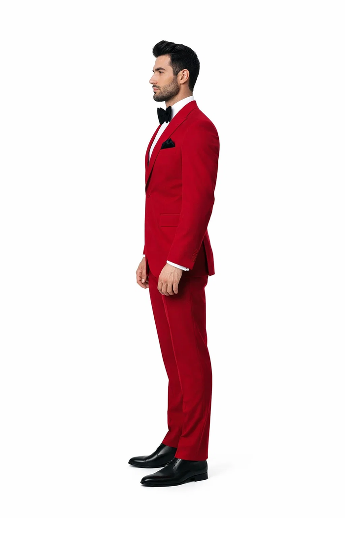 Rossi Man LEO RM1577 â€“ Red Slim Fit 3-Piece Suit for Men | Contemporary Elegance for Formal Occasions