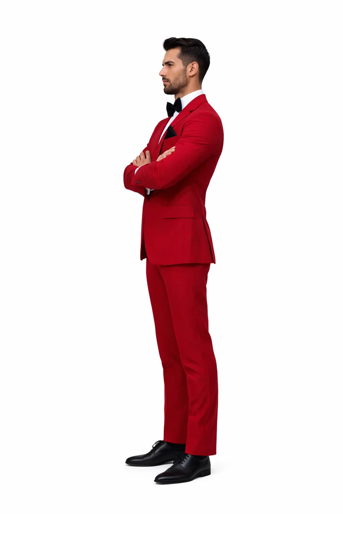 Rossi Man LEO RM1577 â€“ Red Slim Fit 3-Piece Suit for Men | Contemporary Elegance for Formal Occasions
