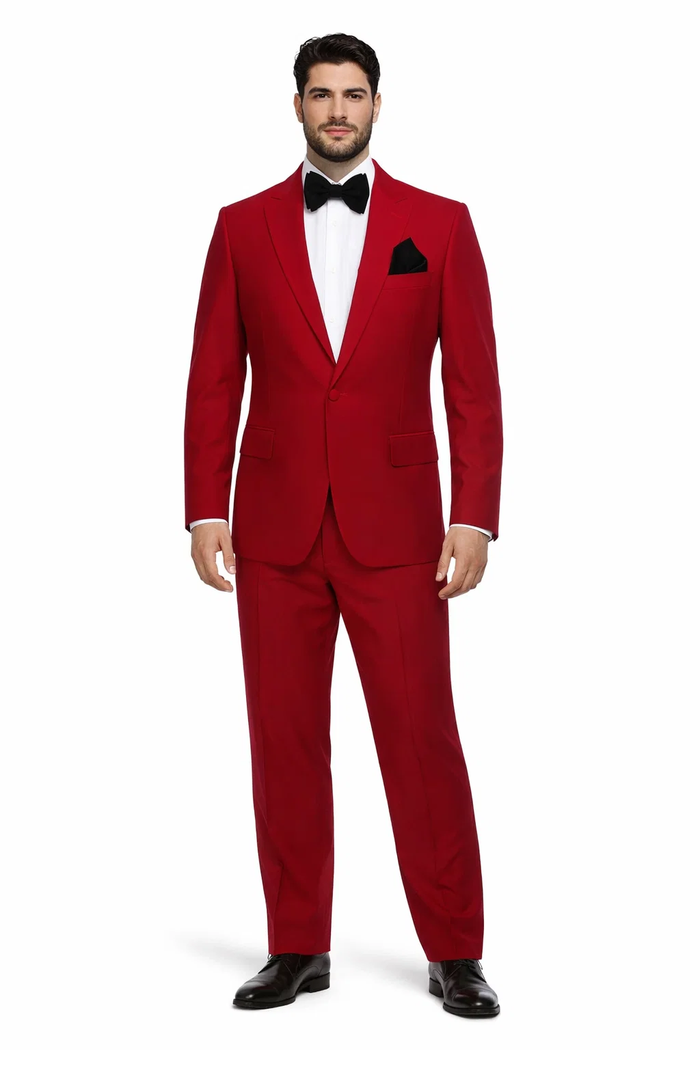 Rossi Man LEO RM1577 â€“ Red Slim Fit 3-Piece Suit for Men | Contemporary Elegance for Formal Occasions