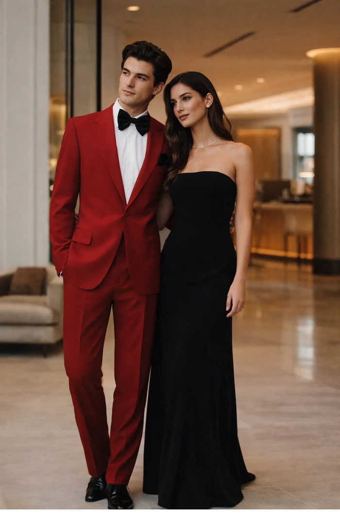 Rossi Man LEO RM1577 â€“ Red Slim Fit 3-Piece Suit for Men | Contemporary Elegance for Formal Occasions