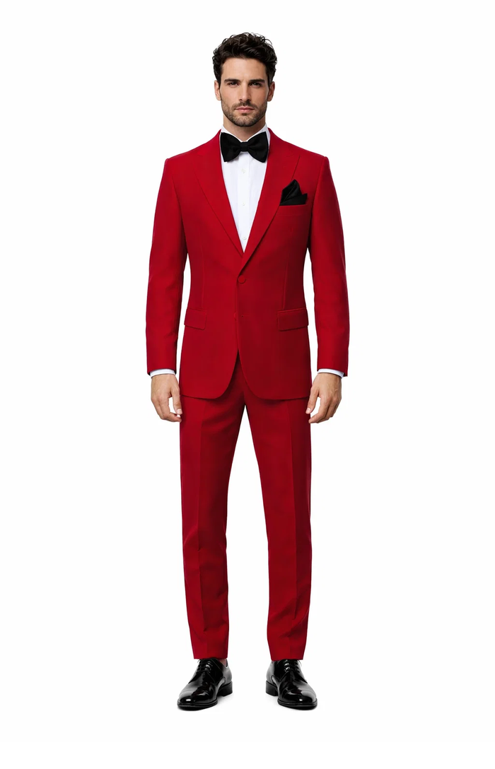 Rossi Man LEO RM1577 â€“ Red Slim Fit 3-Piece Suit for Men | Contemporary Elegance for Formal Occasions