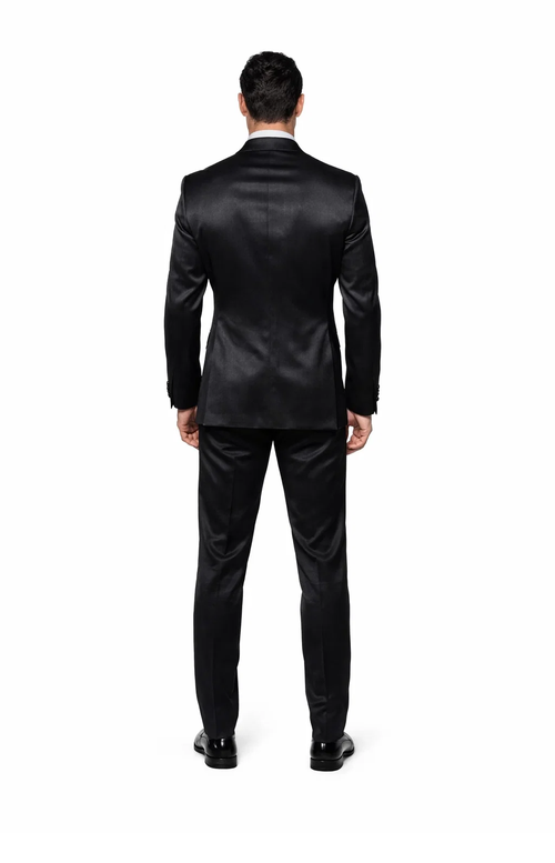 Rossi Man LEO RM1600 â€“ Black Slim Fit 3-Piece Suit for Men | Timeless Classic Formalwear