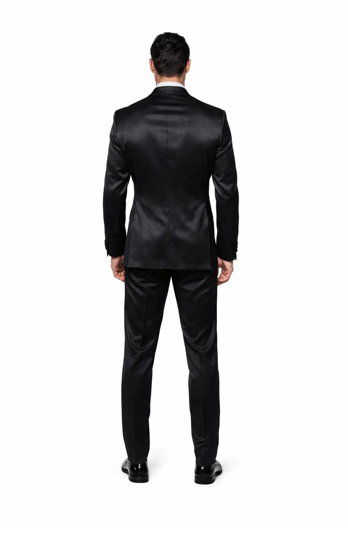 Rossi Man LEO RM1600 â€“ Black Slim Fit 3-Piece Suit for Men | Timeless Classic Formalwear