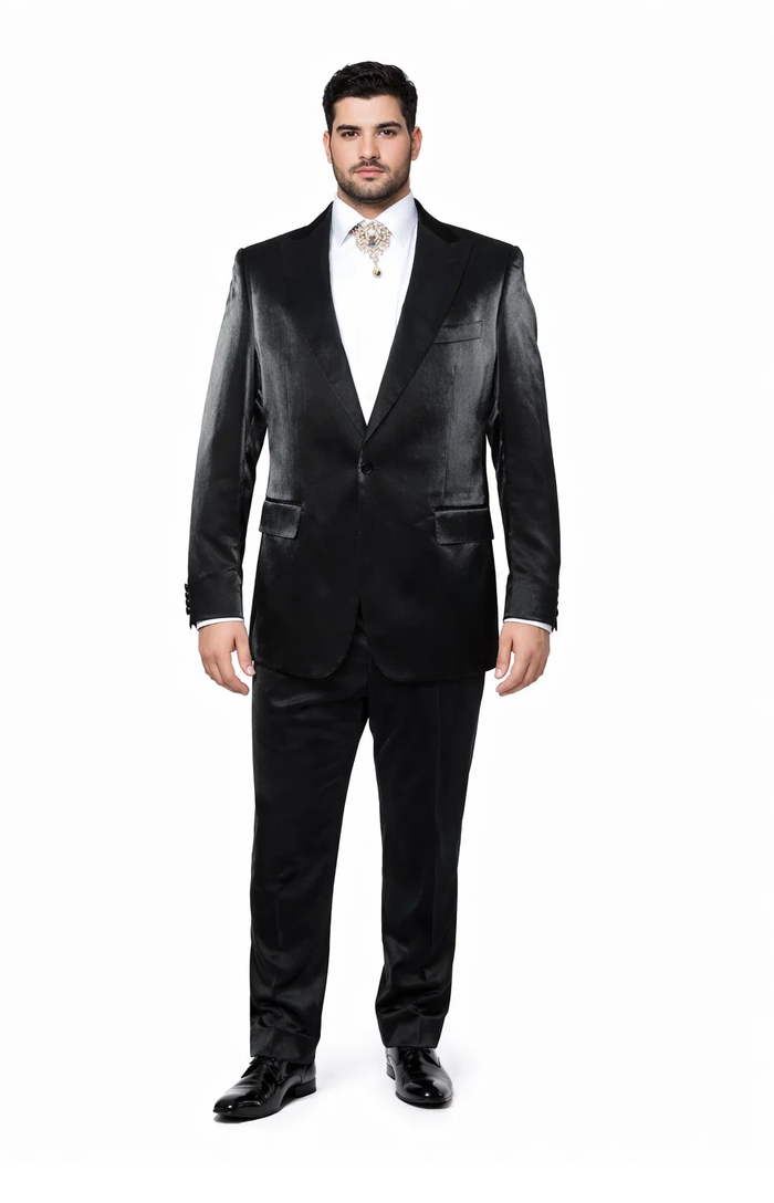 Rossi Man LEO RM1600 â€“ Black Slim Fit 3-Piece Suit for Men | Timeless Classic Formalwear