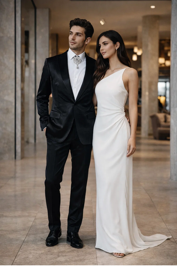 Rossi Man LEO RM1600 â€“ Black Slim Fit 3-Piece Suit for Men | Timeless Classic Formalwear
