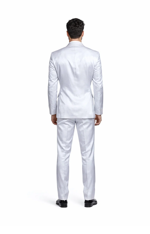 Rossi Man LEO RM1601 â€“ White Slim Fit 3-Piece Suit for Men | Elegant Formalwear Ensemble