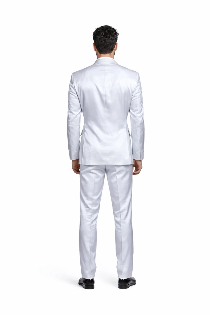 Rossi Man LEO RM1601 â€“ White Slim Fit 3-Piece Suit for Men | Elegant Formalwear Ensemble