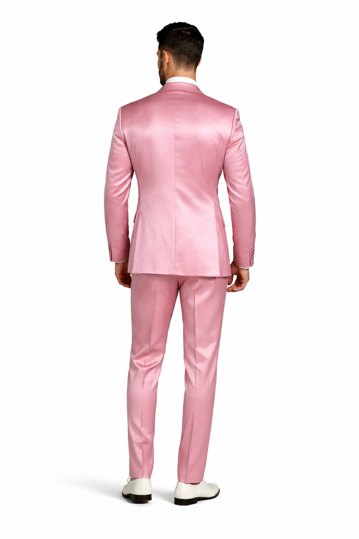 Rossi Man LEO RM1602 â€“ Men's 3-Piece Slim Fit Suit in Pink | Modern Classic Formalwear