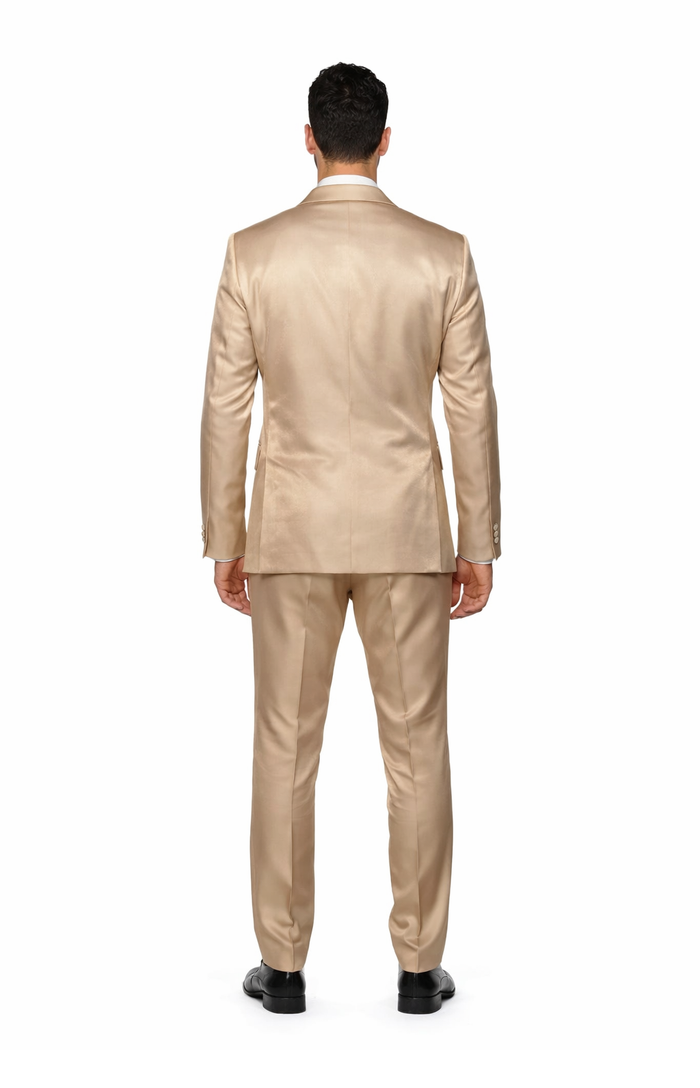 Rossi Man LEO RM1605 â€“ Men's Gold Slim Fit 3-Piece Suit | Elegant Modern Formalwear