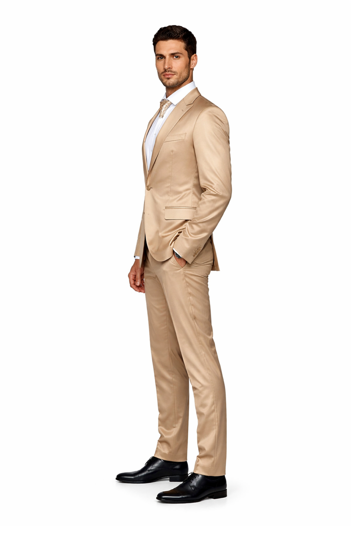 Rossi Man LEO RM1605 â€“ Men's Gold Slim Fit 3-Piece Suit | Elegant Modern Formalwear