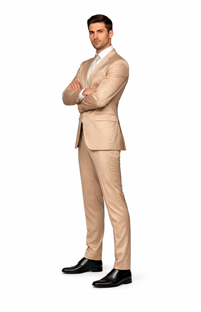 Rossi Man LEO RM1605 â€“ Men's Gold Slim Fit 3-Piece Suit | Elegant Modern Formalwear