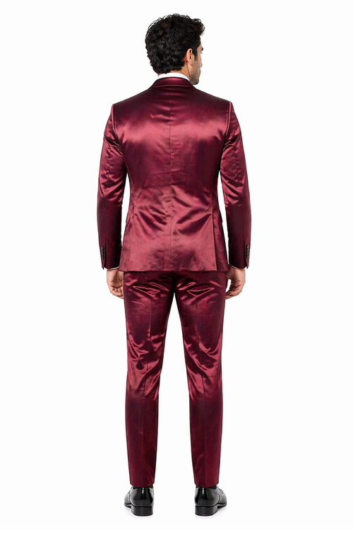 Rossi Man LEO RM1608 â€“ Dark Red 3-Piece Slim Fit Suit for Men | Perfect for Formal & Wedding Events
