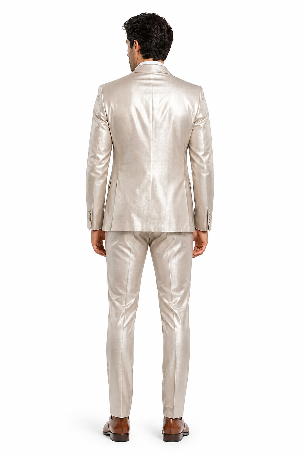 Rossi Man LEO RM1609 â€“ Cream 3-Piece Slim Fit Suit for Men | Sophisticated Formalwear for Special Occasions