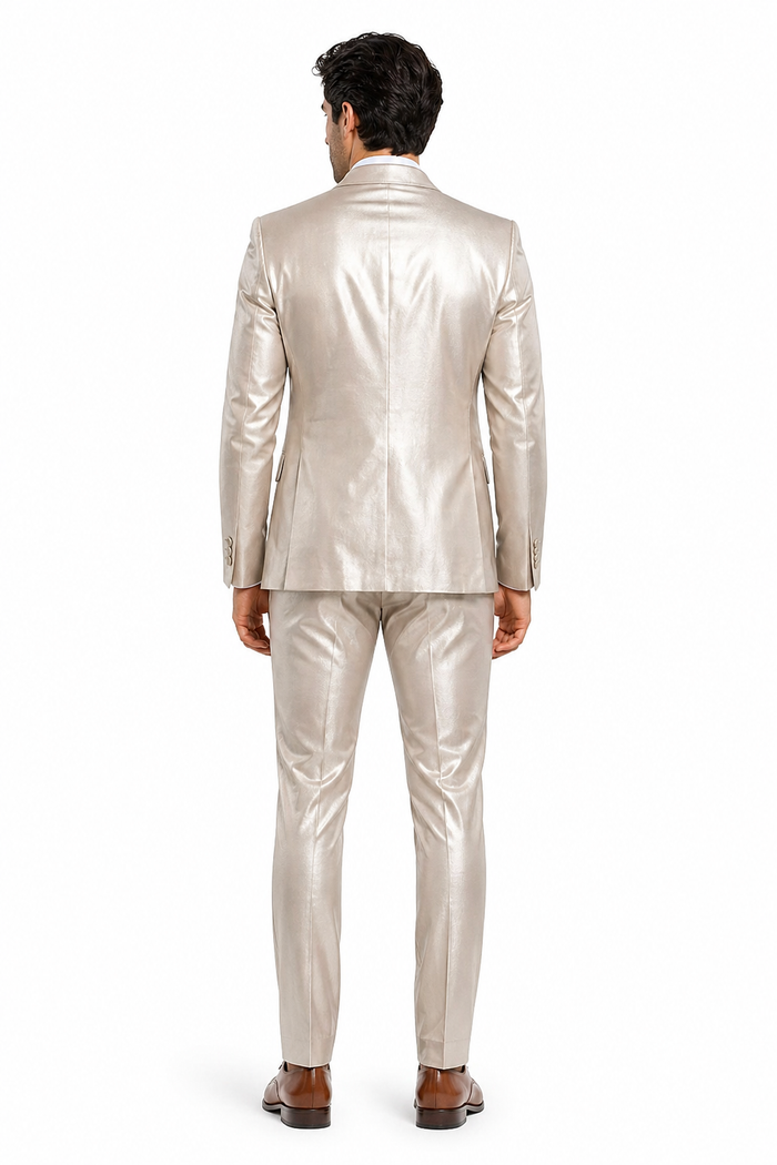 Rossi Man LEO RM1609 â€“ Cream 3-Piece Slim Fit Suit for Men | Sophisticated Formalwear for Special Occasions