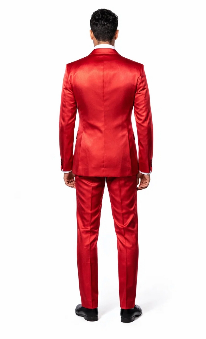 Rossi Man LEO RM1621 â€“ Red Slim Fit 3-Piece Designer Suit for Men