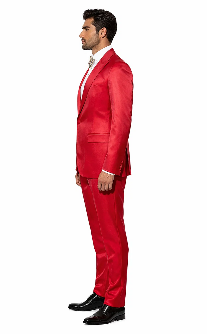Rossi Man LEO RM1621 â€“ Red Slim Fit 3-Piece Designer Suit for Men