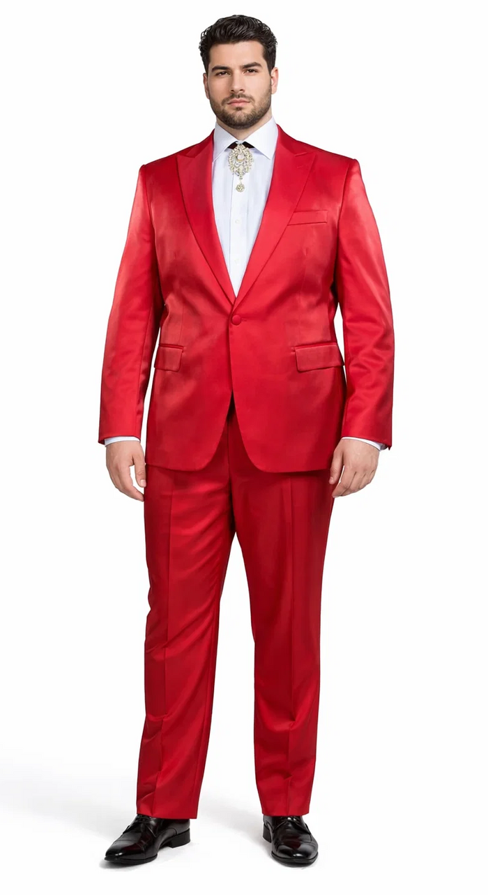 Rossi Man LEO RM1621 â€“ Red Slim Fit 3-Piece Designer Suit for Men