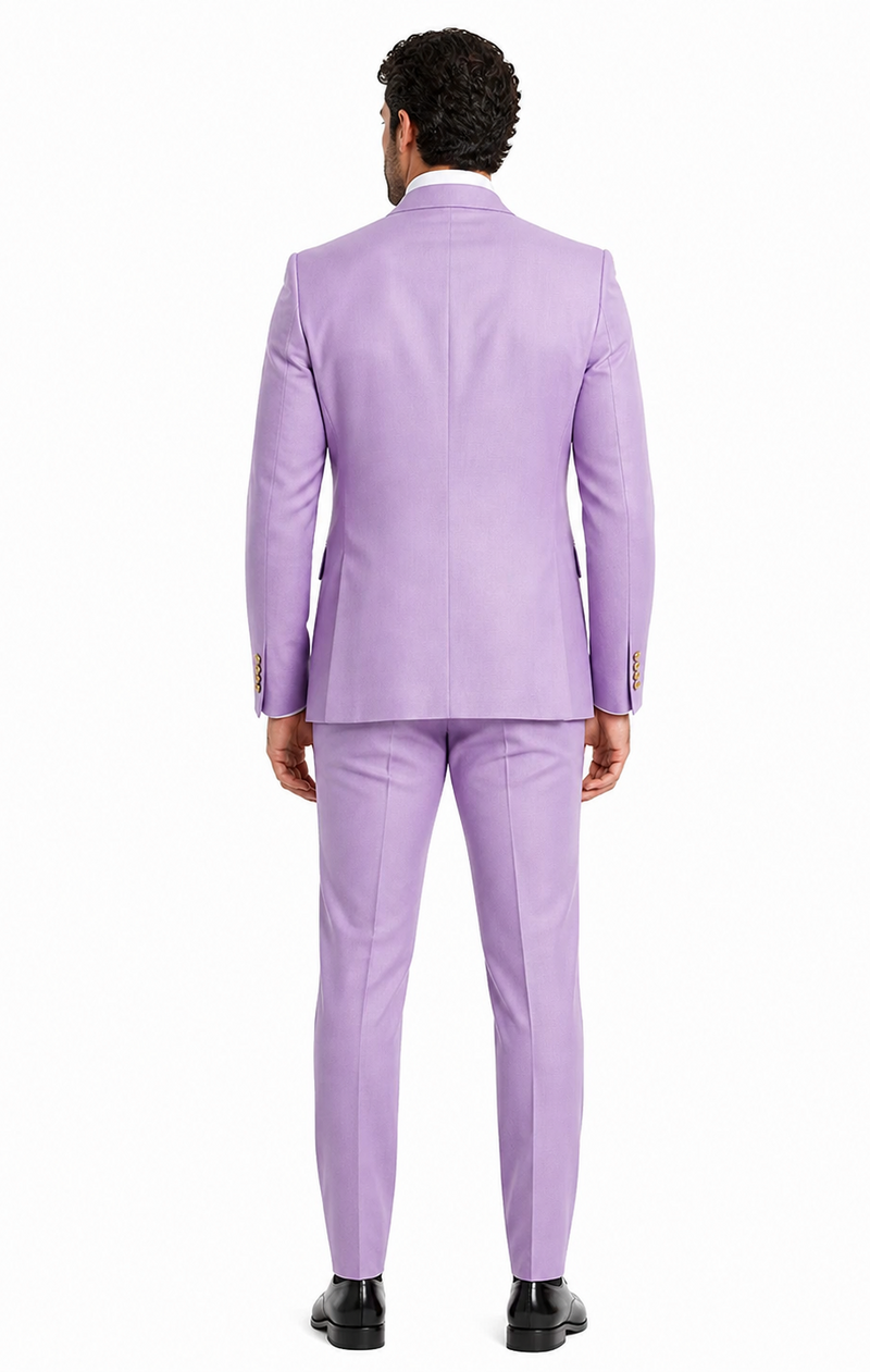 Rossi Man MAX RM1378 Slim Fit 3-Piece Suit â€“ Sophisticated Solid Lavender Suit for Men
