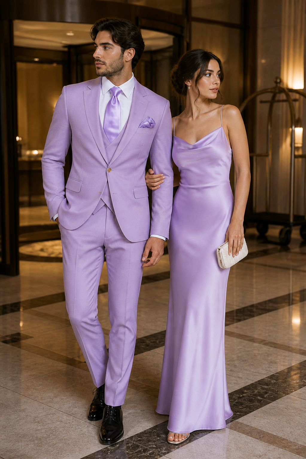Rossi Man MAX RM1378 Slim Fit 3-Piece Suit â€“ Sophisticated Solid Lavender Suit for Men