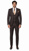 Rossi Man MAX RM1735 Slim Fit 3-Piece Brown Suit Modern Formalwear for Men