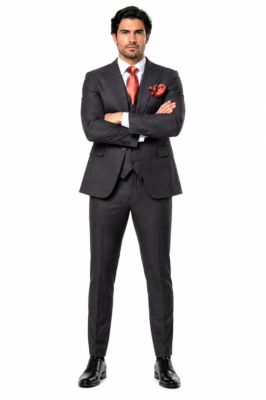 Rossi Man MAX RM1787 Slim Fit 3-Piece Suit Stylish and Elegant Mens Formalwear