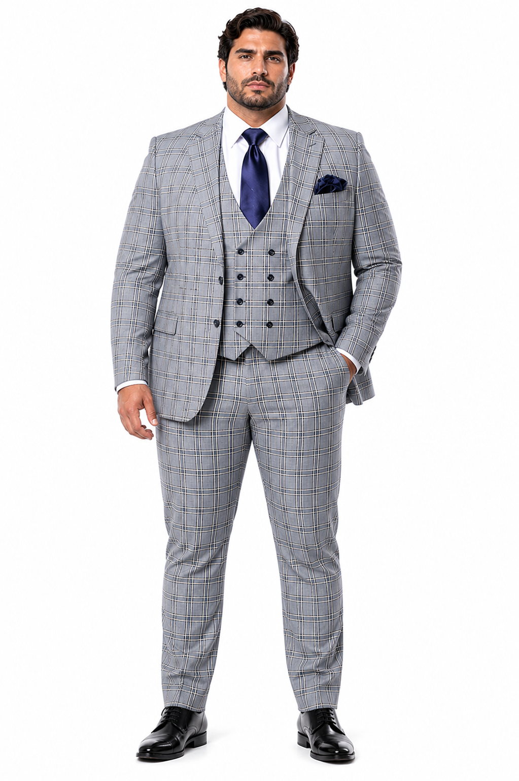 Rossi Man MAX RM1820 Slim Fit 3-Piece Suit â€“ Modern Formal Suit for Men