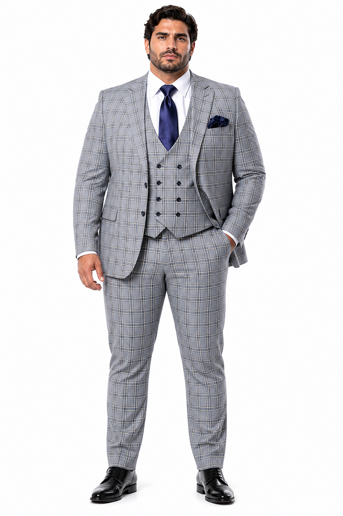 Rossi Man MAX RM1820 Slim Fit 3-Piece Suit â€“ Modern Formal Suit for Men