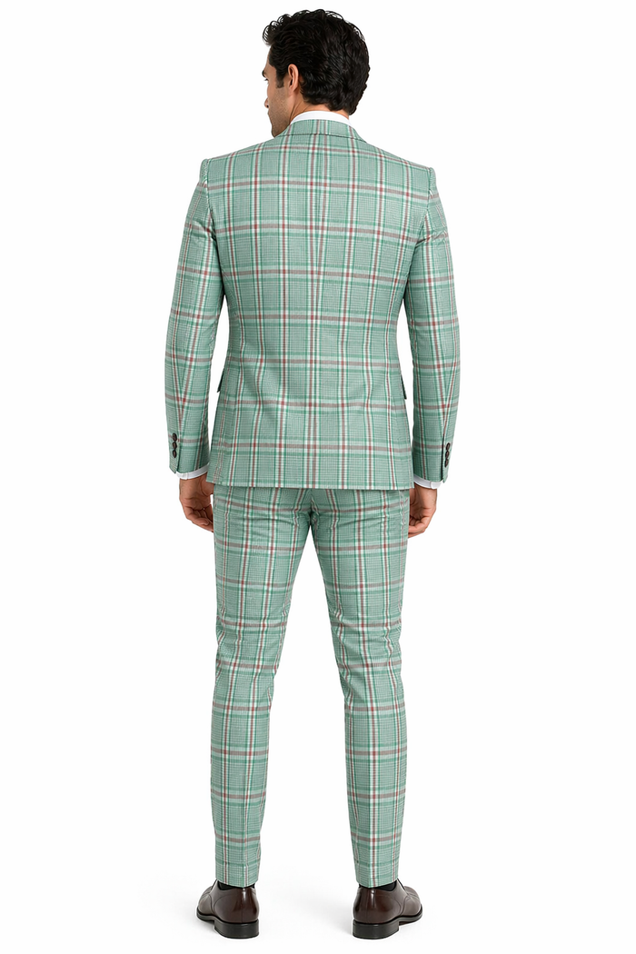 Rossi Man MAX RM1825 Slim Fit 3-Piece Mint Green Suit â€“ Modern Formalwear for Men