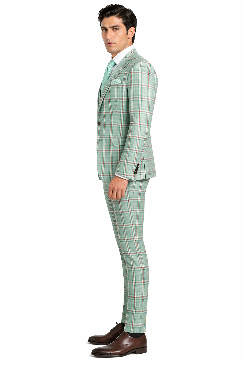 Rossi Man MAX RM1825 Slim Fit 3-Piece Mint Green Suit â€“ Modern Formalwear for Men