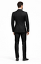 Rossi Man Mens Black Slim Fit Suit Double-Breasted Modern Classic