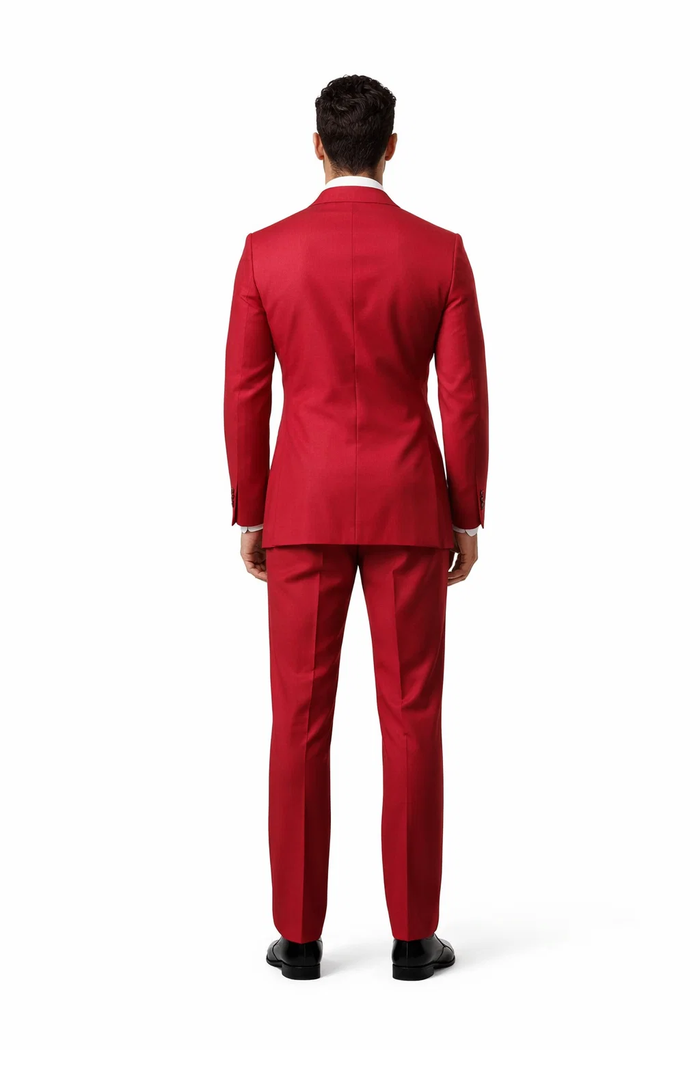 Rossi Man MILANO RM1191 â€“ Slim Fit Red 3-Piece Suit for Men | Stylish Modern Formalwear