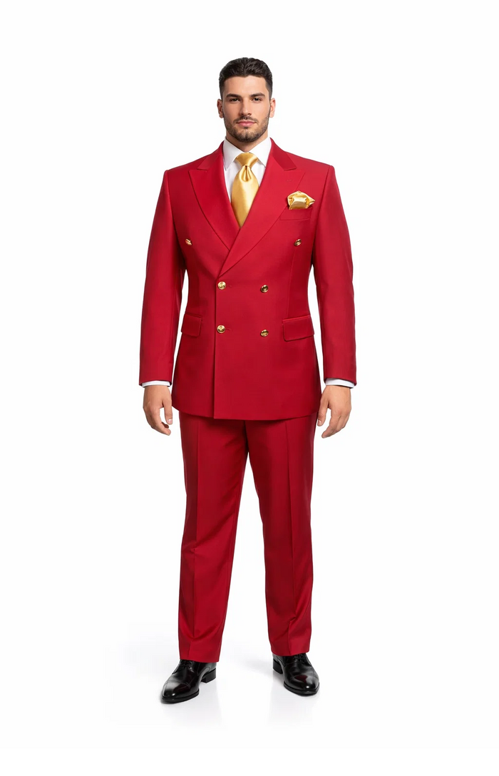 Rossi Man MILANO RM1191 â€“ Slim Fit Red 3-Piece Suit for Men | Stylish Modern Formalwear